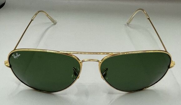 Ray Ban Aviator Pilot Sunglasses Metal Gold Frame Green Lens RB3026 62-14-138 UV main image 12